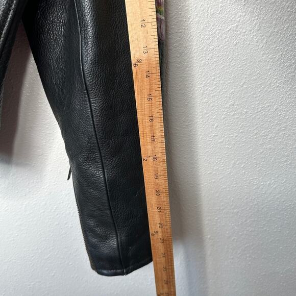 Libertine Hand-Painted Floral Skull Black Leather Moto Jacket M - Picture 15 of 16